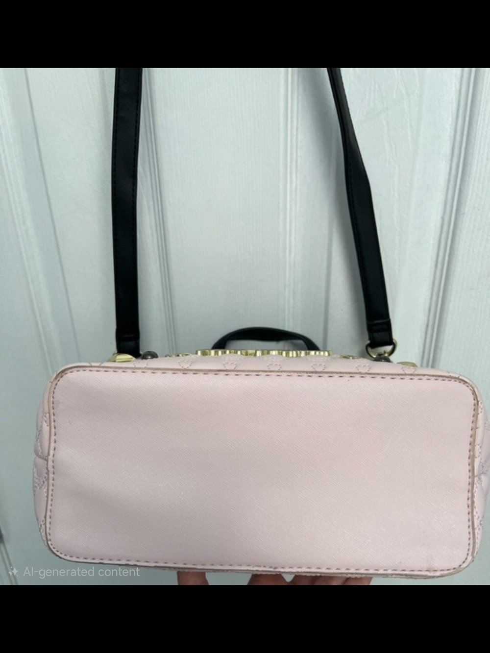 Betsey Johnson Black and Pink Studded Bag - Picture 8 of 12